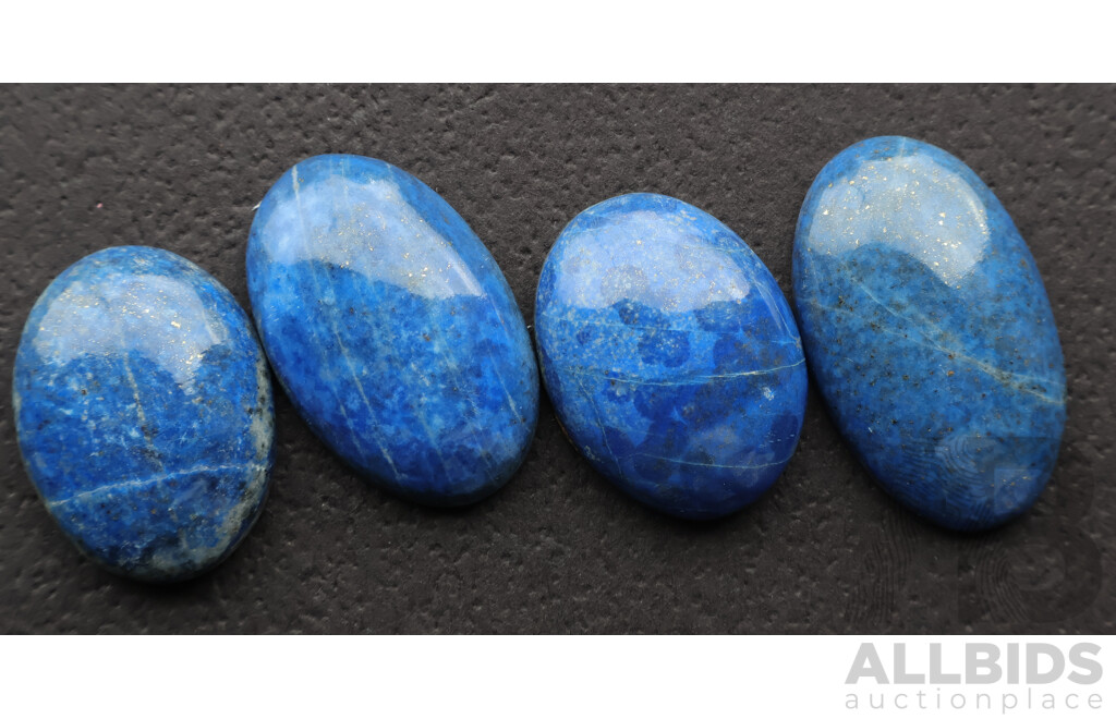 Lapis Lazuli 152.30ct, (4) Natural Oval Cabochon Gemstones