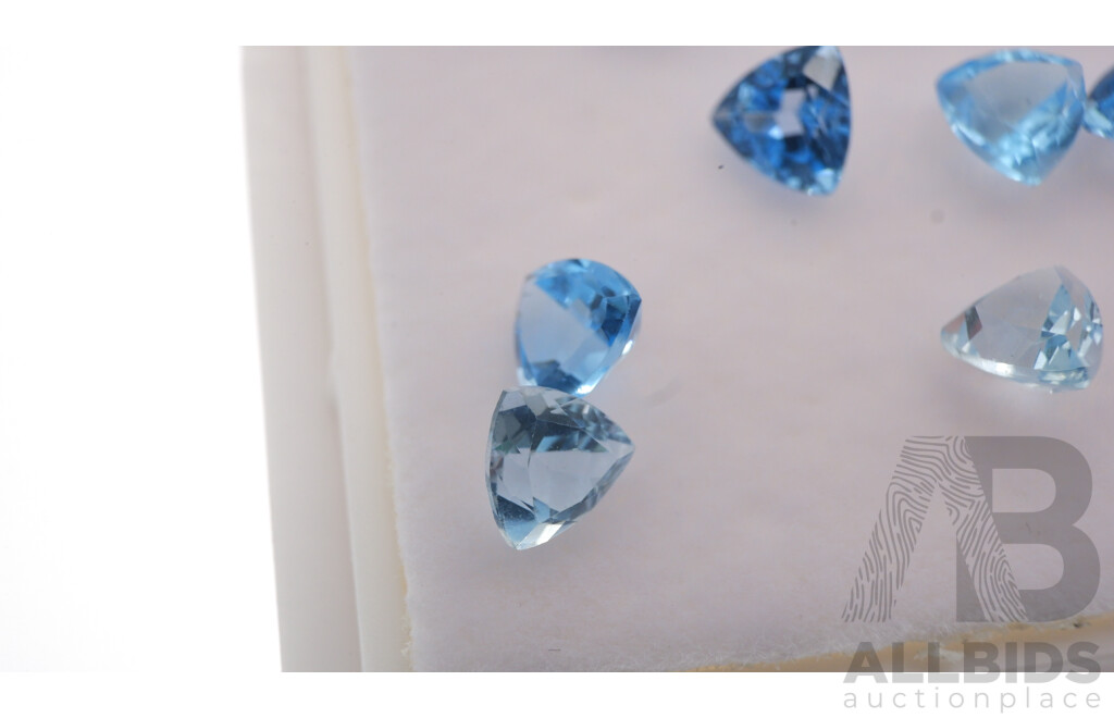 Topaz (39) Swiss to Pale Blue Unset Trilliant Cut Gemstones 1.0ct-0.60ct Each