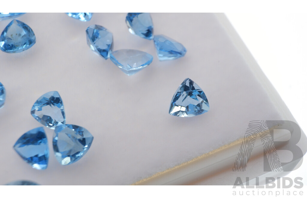 Topaz (39) Swiss to Pale Blue Unset Trilliant Cut Gemstones 1.0ct-0.60ct Each