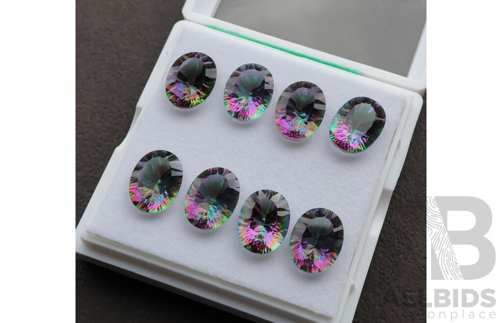 Mystic Topaz (8) Oval Cut Gemstones, 9.90ct-8.40ct Each