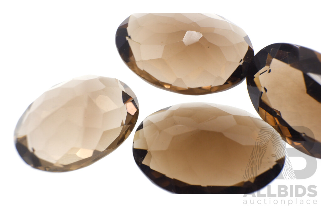 Smokey Quartz 90.48ct, (6) Natural Oval Cut Unset Gemstones