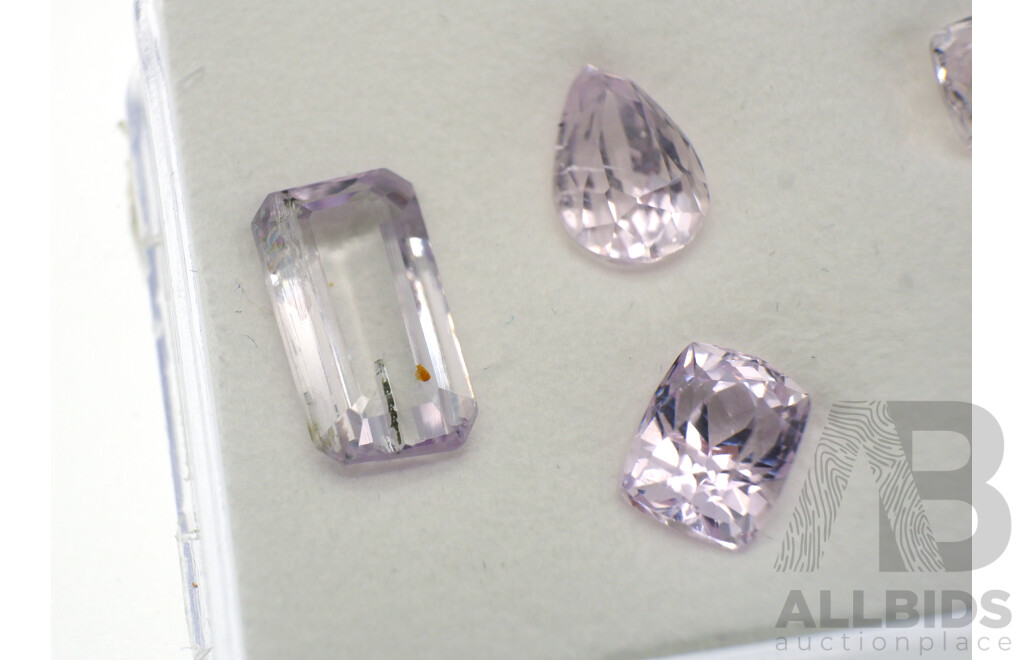 Kunzite 13.23ct (5) Untreated Natural Pink Gemstones in Various Cuts