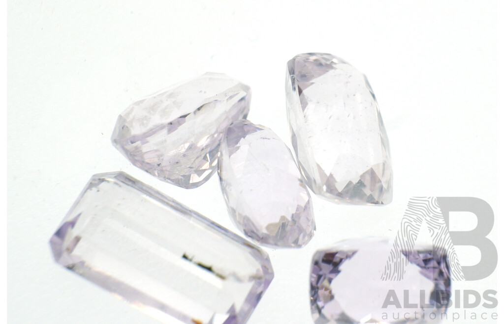 Kunzite 13.23ct (5) Untreated Natural Pink Gemstones in Various Cuts