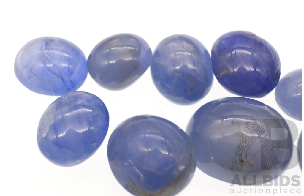 Star Sapphires 31.55ct (9) Oval Cabochon Unset Natural Gemstones