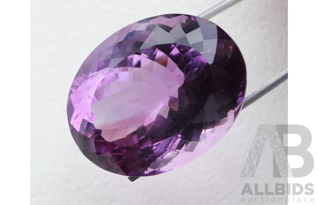 Amethyst 54.3ct Natural Untreated Oval Cut Gemstone