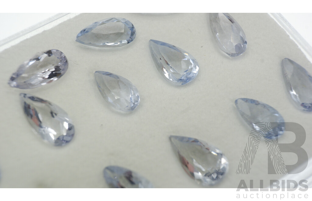 Aquamarine 8.90ct (14) Natural Untreated Pear Cut Gemstones