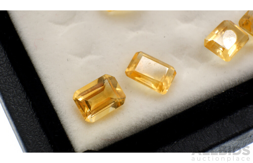 Citrine (29) Natural Untreated Emerald Cut Unset Gemstones, 1.22ct-1.8ct Each