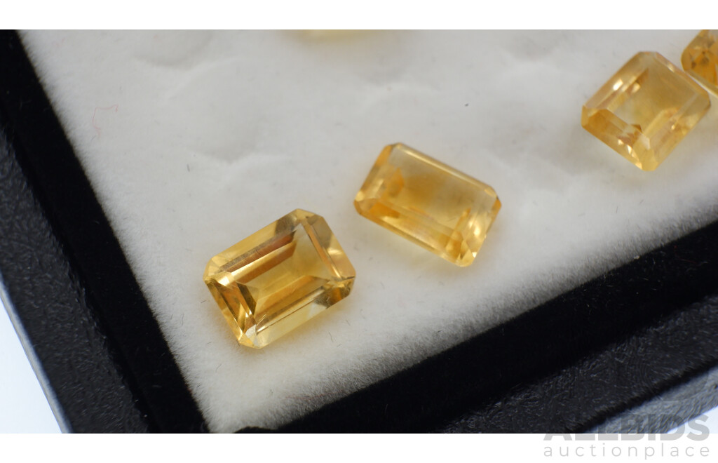 Citrine (29) Natural Untreated Emerald Cut Unset Gemstones, 1.22ct-1.8ct Each