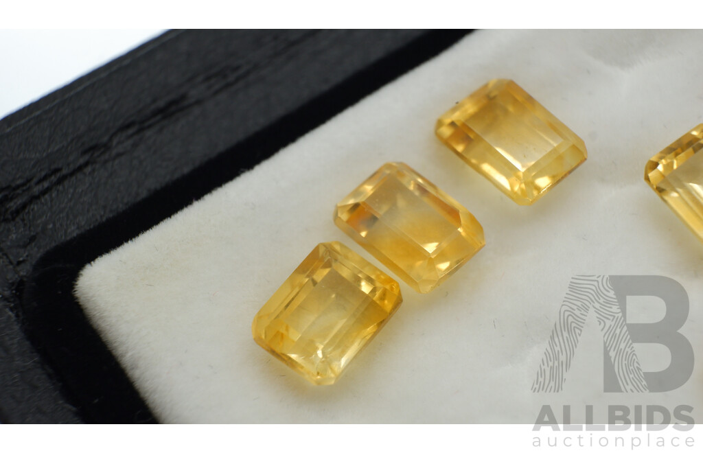 Citrine (29) Natural Untreated Emerald Cut Unset Gemstones, 1.22ct-1.8ct Each