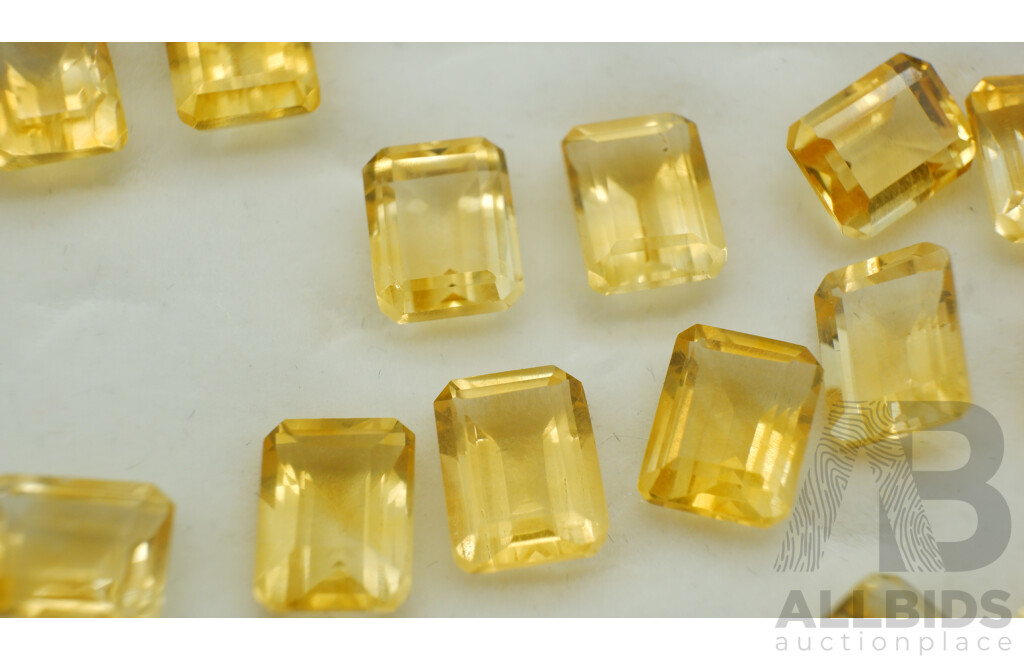 Citrine (29) Natural Untreated Emerald Cut Unset Gemstones, 1.22ct-1.8ct Each