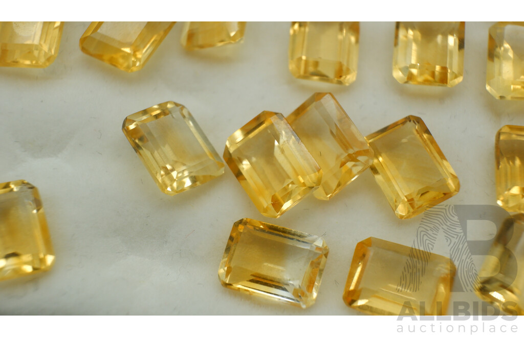 Citrine (29) Natural Untreated Emerald Cut Unset Gemstones, 1.22ct-1.8ct Each