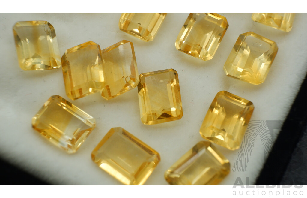 Citrine (29) Natural Untreated Emerald Cut Unset Gemstones, 1.22ct-1.8ct Each