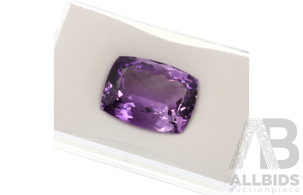 Amethyst - Natural Unset Elongated Cushion Cut Gemstone, 23mm X 17.7mm X 11.6mm, Weighs 33.84ct