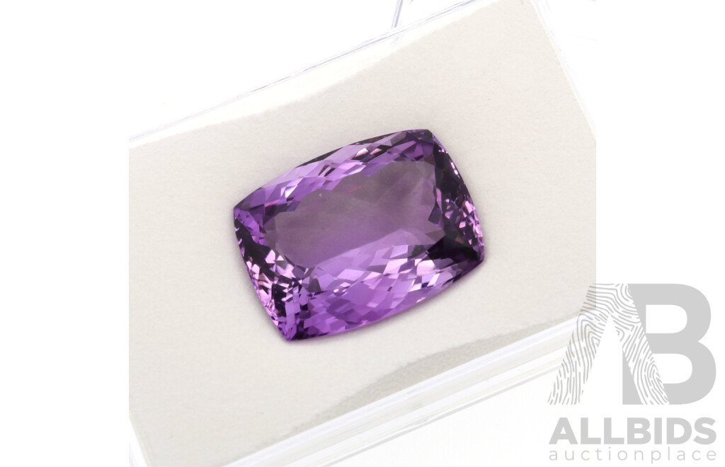 Amethyst - Natural Unset Elongated Cushion Cut Gemstone, 23mm X 17.7mm X 11.6mm, Weighs 33.84ct