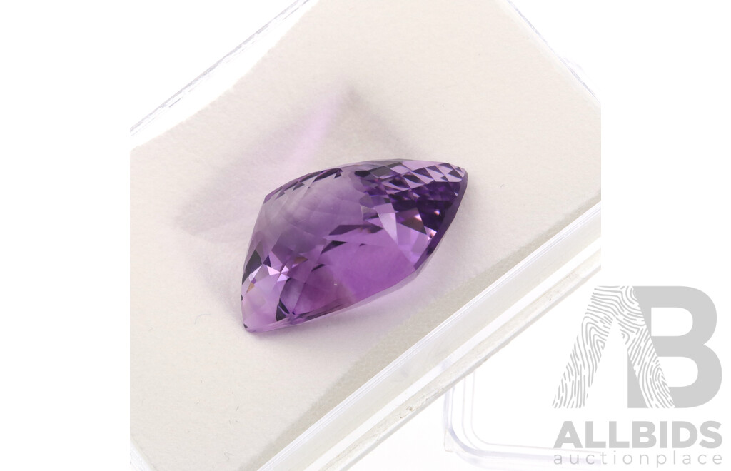 Amethyst - Natural Unset Elongated Cushion Cut Gemstone, 23mm X 17.7mm X 11.6mm, Weighs 33.84ct