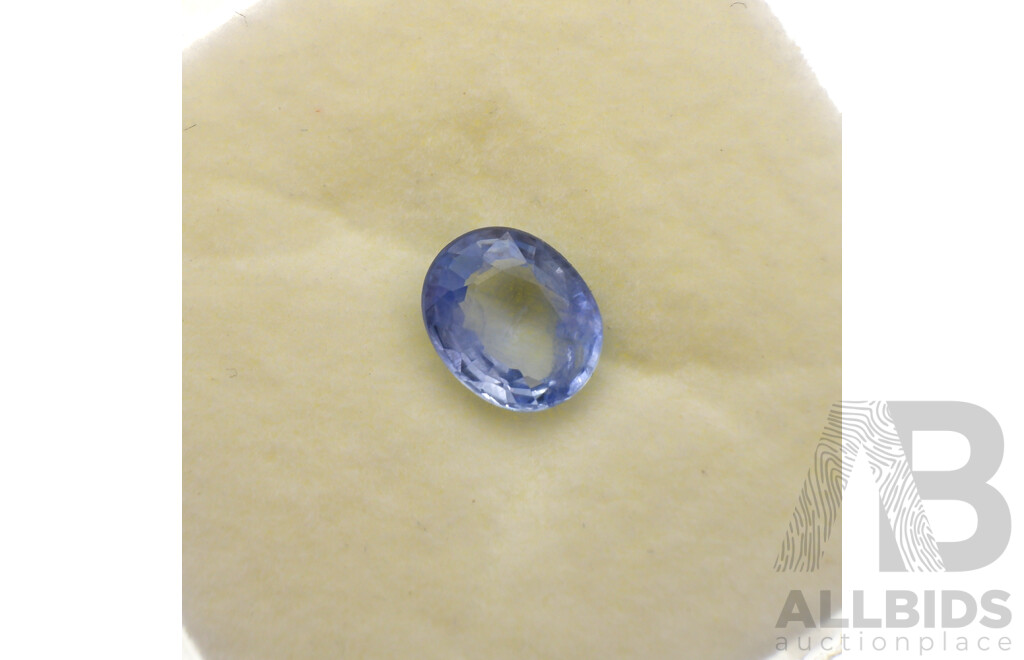 Ceylon Sapphire - Cornflour Blue (colour Scale No. 6-7) Unset Oval Cut Gemstone, 0.65ct