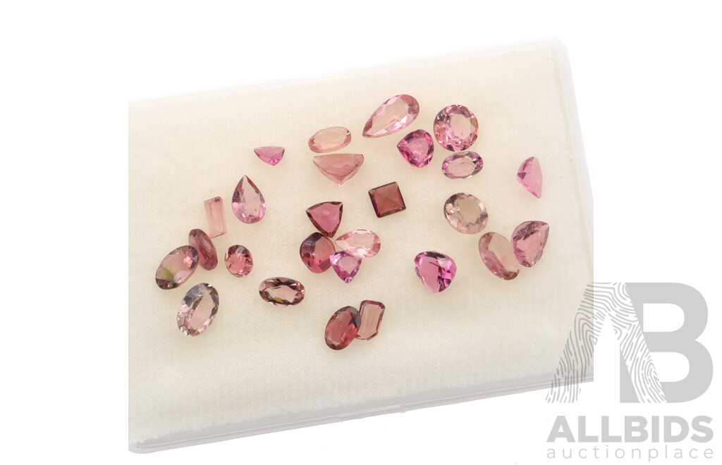 Pink Tourmaline - (26) Unset Faceted Stones in Various Cuts, Ranging From 0.19ct - 0.85ct Each Stone