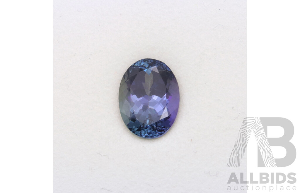 Tanzanite 5.33ct, Oval Cut Unset Gemstone, Purplish-blue in Colour