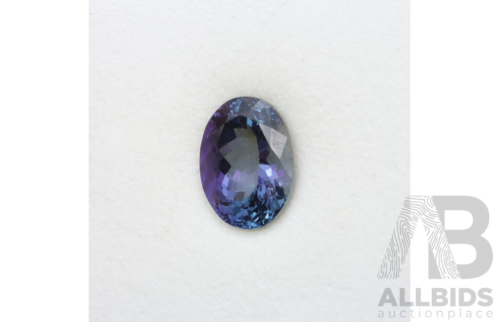 Tanzanite 5.33ct, Oval Cut Unset Gemstone, Purplish-blue in Colour