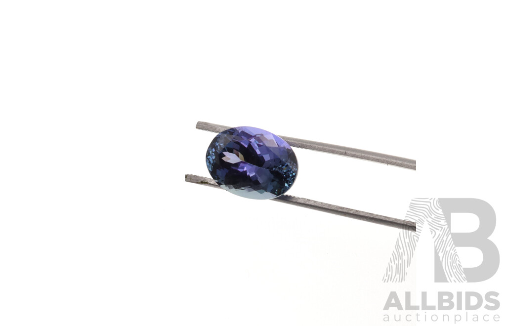 Tanzanite 5.33ct, Oval Cut Unset Gemstone, Purplish-blue in Colour