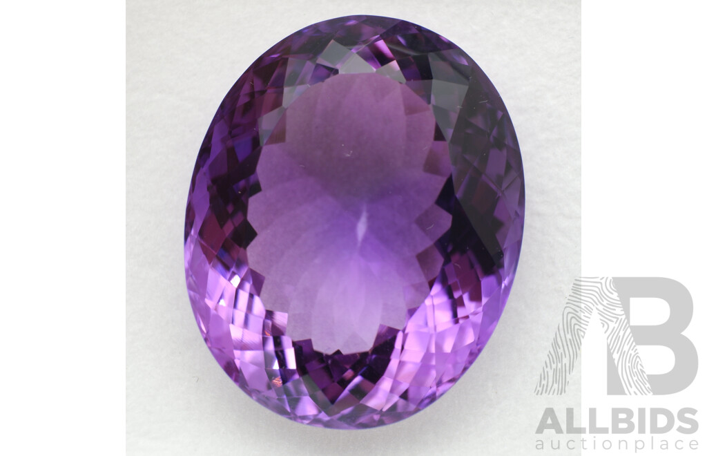 Amethyst 39.67ct Oval Faceted Natural Untreated Unset Gemstone