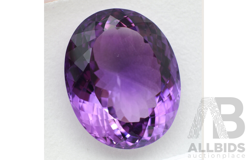 Amethyst 39.67ct Oval Faceted Natural Untreated Unset Gemstone