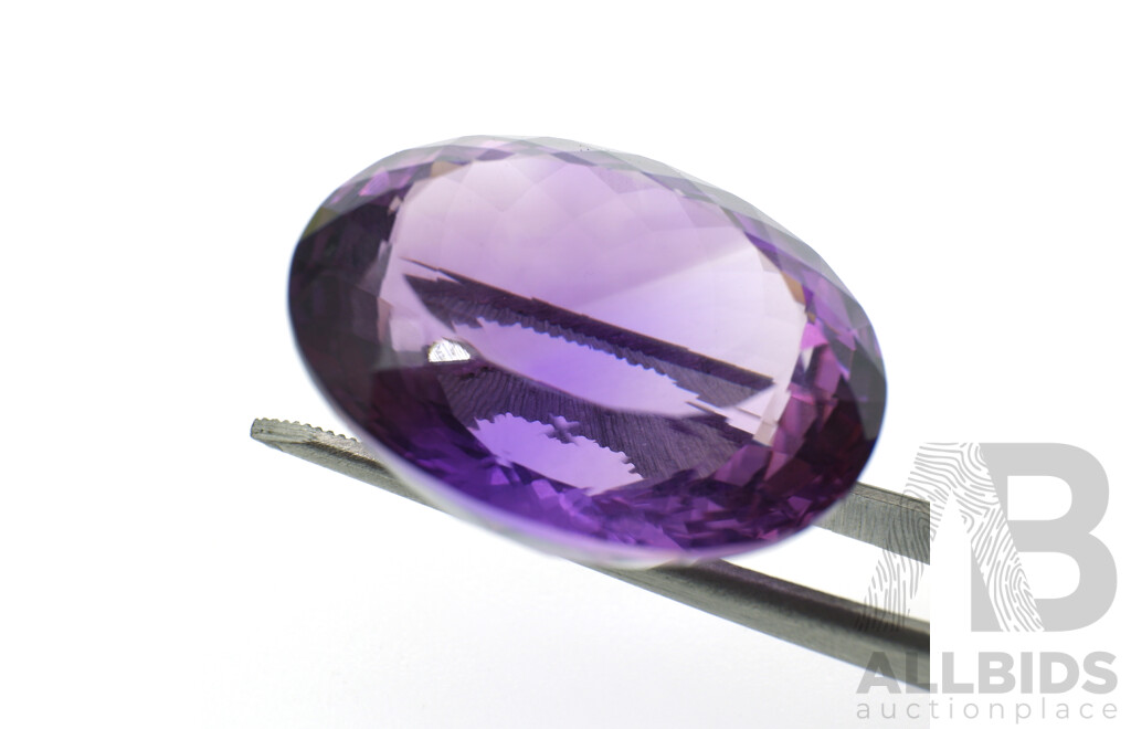 Amethyst 39.67ct Oval Faceted Natural Untreated Unset Gemstone