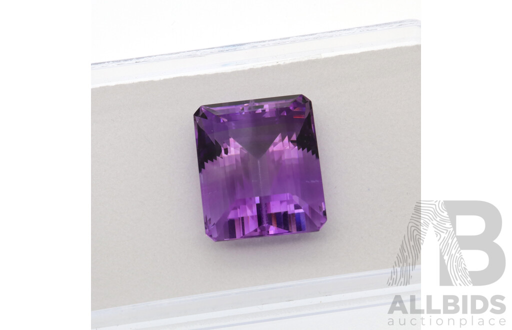 Amethyst 30.77ct, Emerald Cut Natural Untreated Gemstone