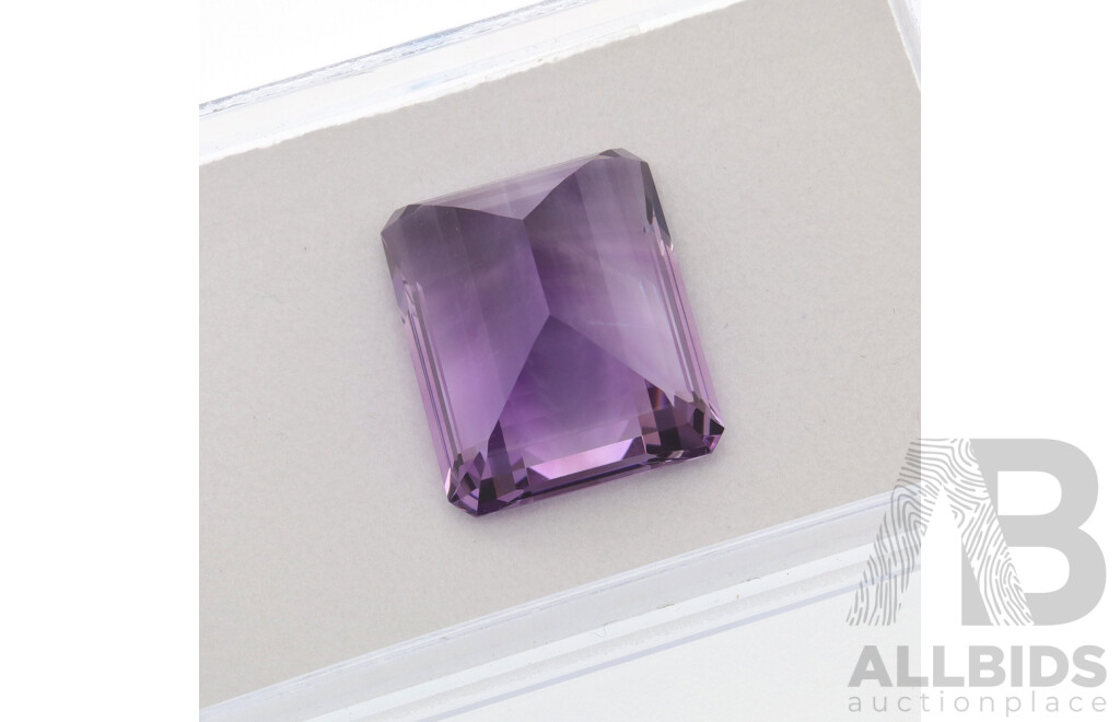 Amethyst 30.77ct, Emerald Cut Natural Untreated Gemstone