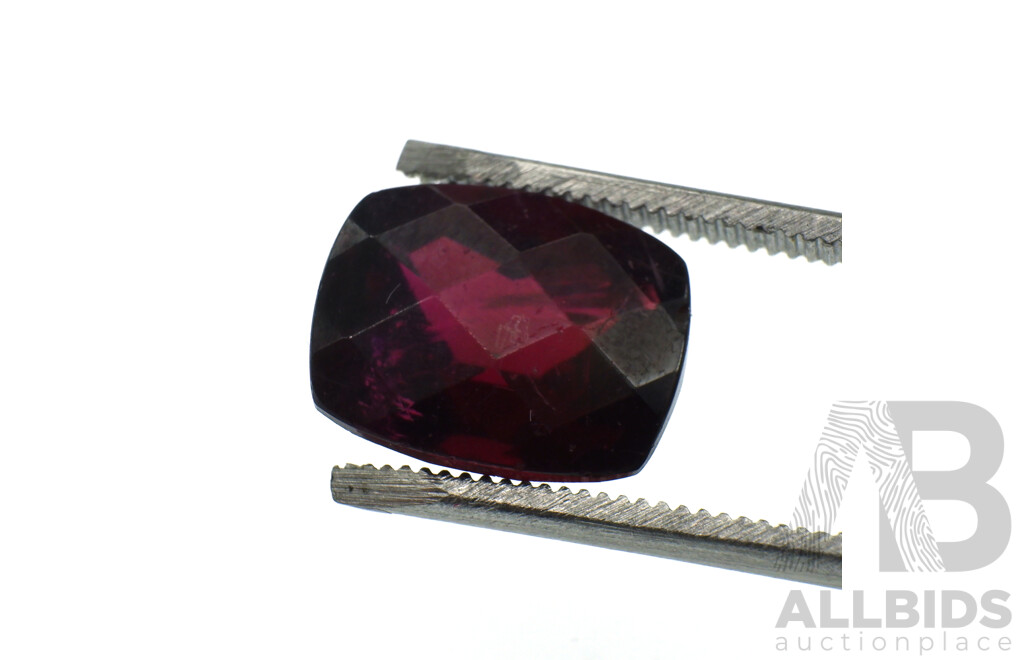 Grape Garnets (4) Checker Cut Cushion Cut Natural Gemstones, 15.65 Grams