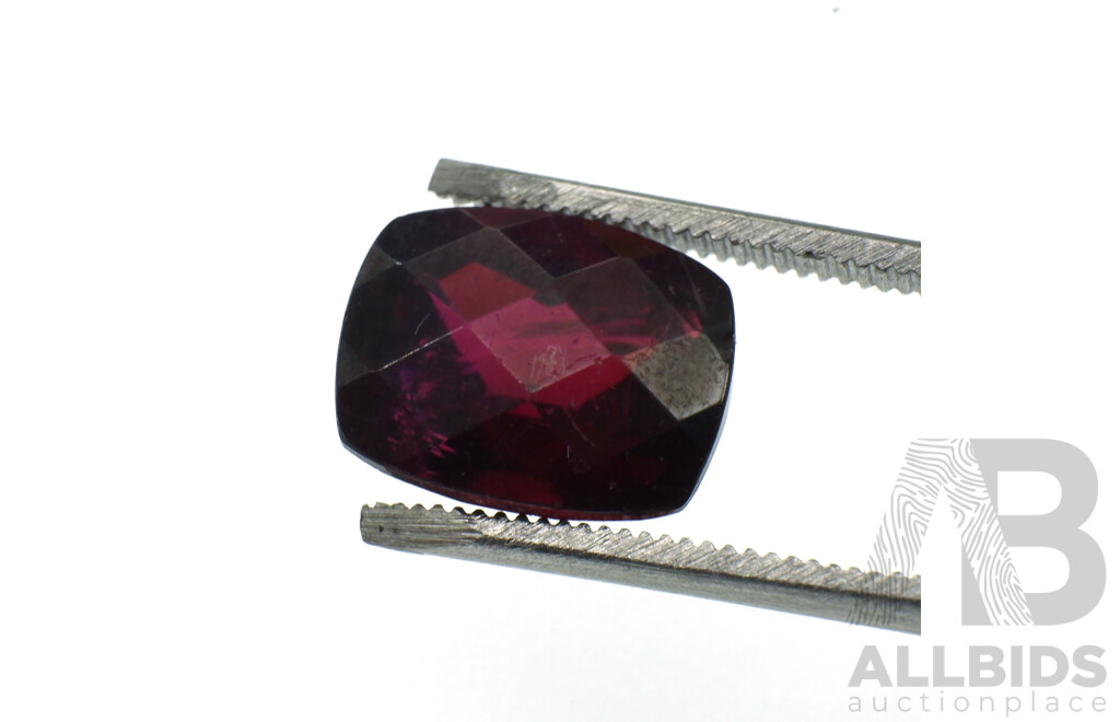 Grape Garnets (4) Checker Cut Cushion Cut Natural Gemstones, 15.65 Grams