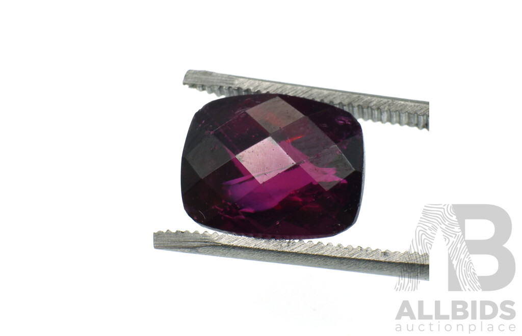 Grape Garnets (4) Checker Cut Cushion Cut Natural Gemstones, 15.65 Grams