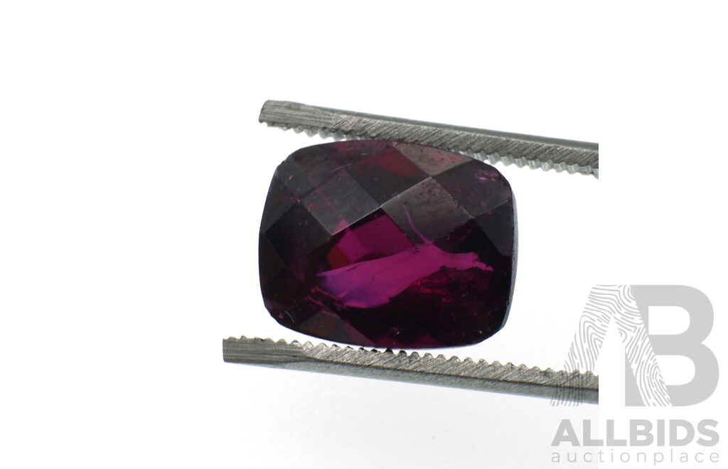 Grape Garnets (4) Checker Cut Cushion Cut Natural Gemstones, 15.65 Grams