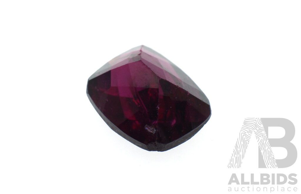 Grape Garnets (4) Checker Cut Cushion Cut Natural Gemstones, 15.65 Grams