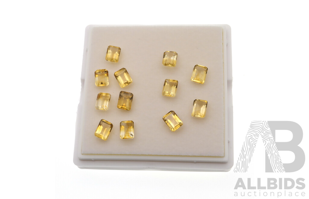 Citrine (12) Untreated Natural Emerald Cut Gemstones, Individual Stones 1.58ct - 1.80ct Each