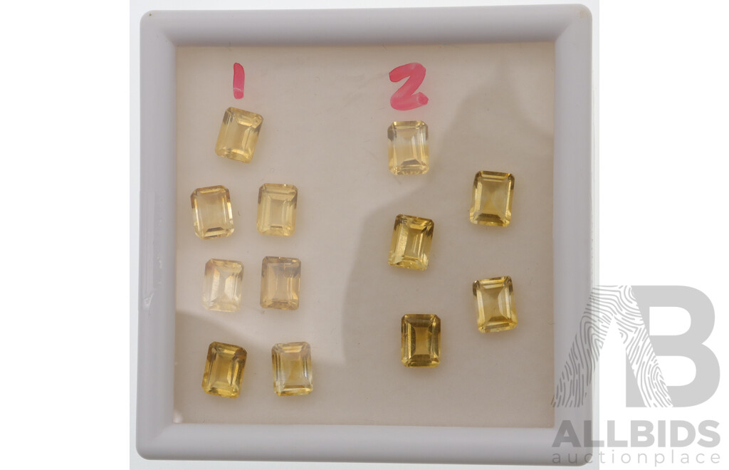 Citrine (12) Untreated Natural Emerald Cut Gemstones, Individual Stones 1.58ct - 1.80ct Each