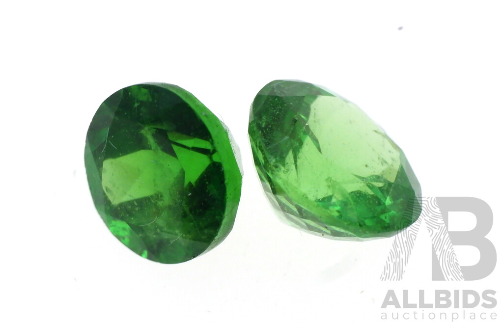 Tsavorite Garnet (6) Round Brilliant Cut Untreated Gemstones, Individual Stones 1.12ct-1.69ct Each