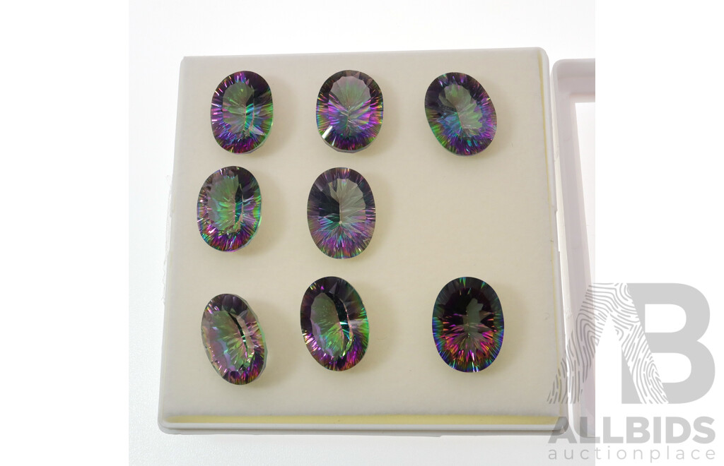 Mystic Topaz (8) Oval Cut Gemstones, Individual Stones 15.95ct-16.63ct Each