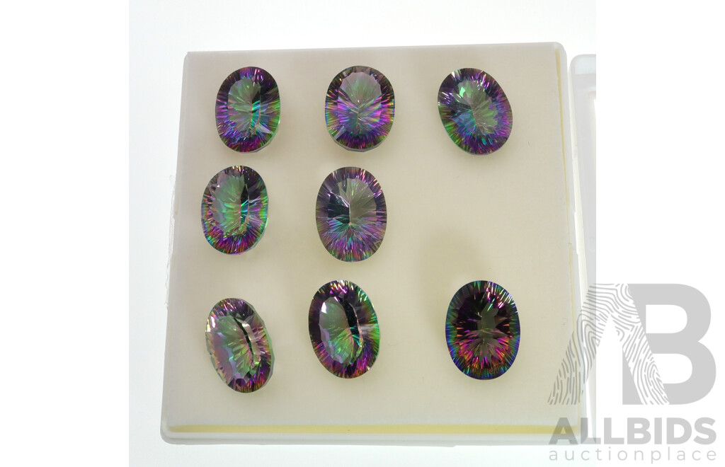 Mystic Topaz (8) Oval Cut Gemstones, Individual Stones 15.95ct-16.63ct Each