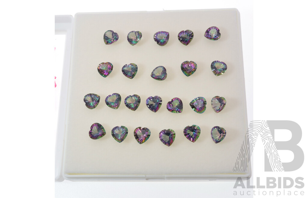 Mystic Topaz (23) Heart Shaped Gemstones, Individual Stones 2.08ct-2.20ct Each