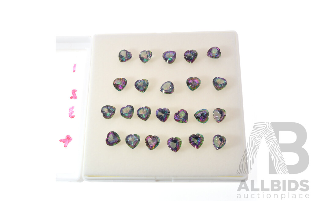 Mystic Topaz (23) Heart Shaped Gemstones, Individual Stones 2.08ct-2.20ct Each