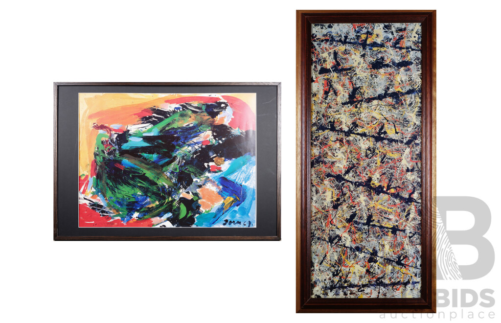 Two Framed Offset Prints, Asger Jorn & Jackson Pollock (2)
