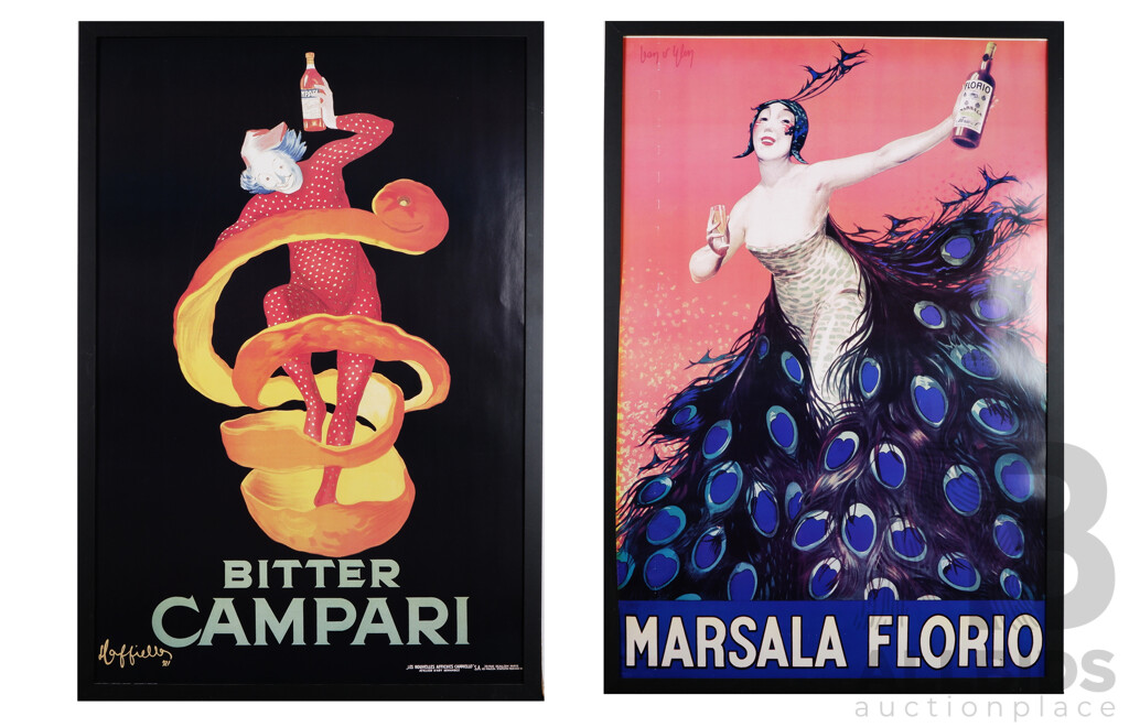 Two Framed Posters, Bitter Campari & Marsala Florio