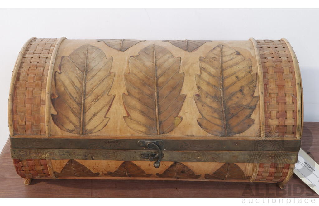A Small Decorative Timber Trunk