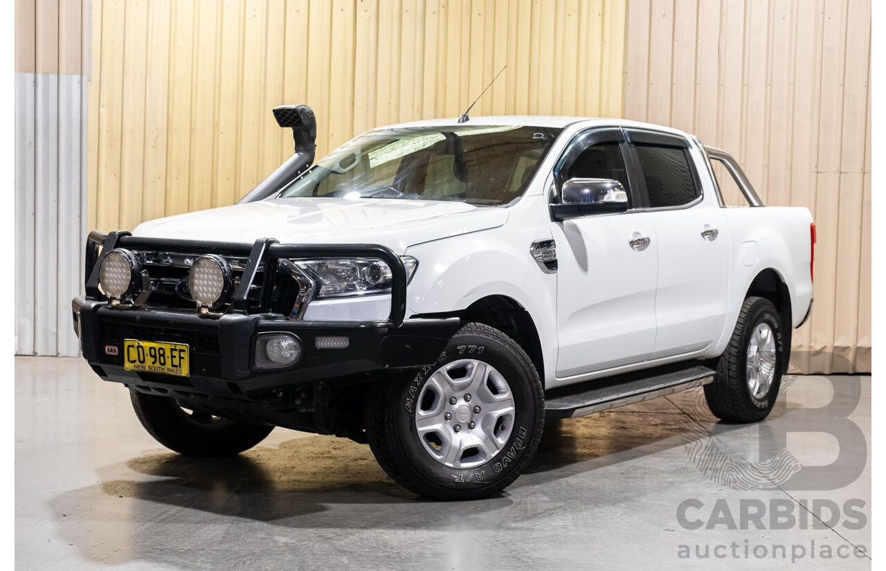 7/2017 Ford Ranger XLT 3.2 (4x4) PX MKII Dual Cab Utility White Turbo Diesel 3.2L