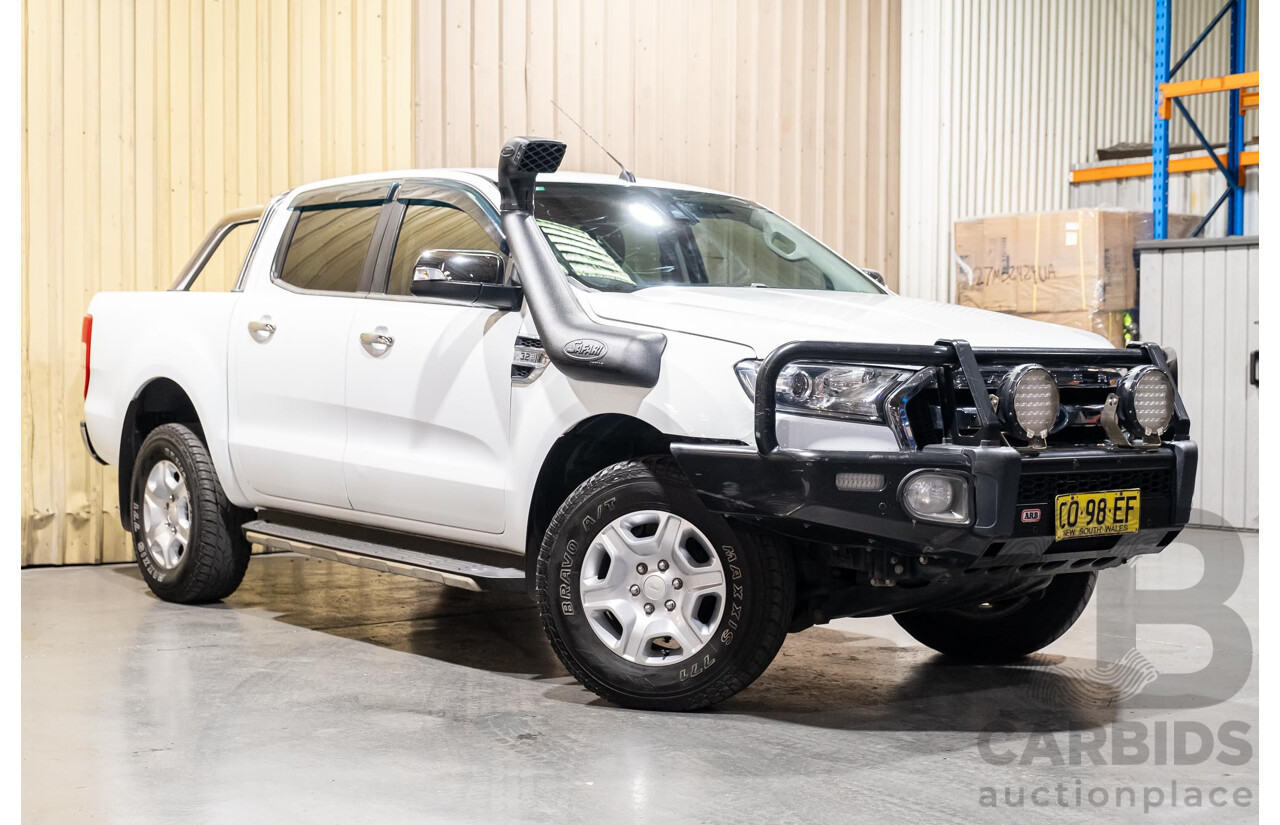 7/2017 Ford Ranger XLT 3.2 (4x4) PX MKII Dual Cab Utility White Turbo Diesel 3.2L