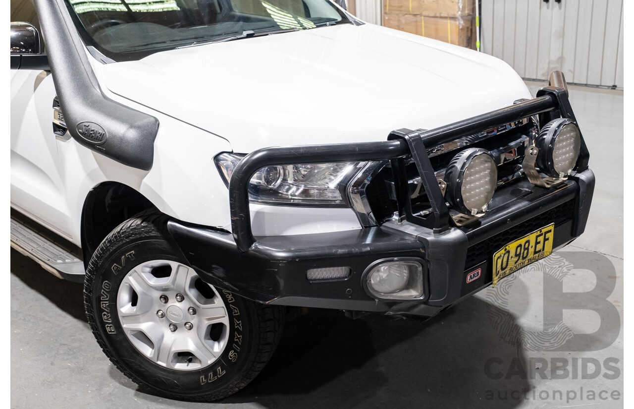 7/2017 Ford Ranger XLT 3.2 (4x4) PX MKII Dual Cab Utility White Turbo Diesel 3.2L