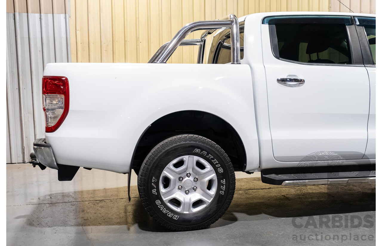 7/2017 Ford Ranger XLT 3.2 (4x4) PX MKII Dual Cab Utility White Turbo Diesel 3.2L