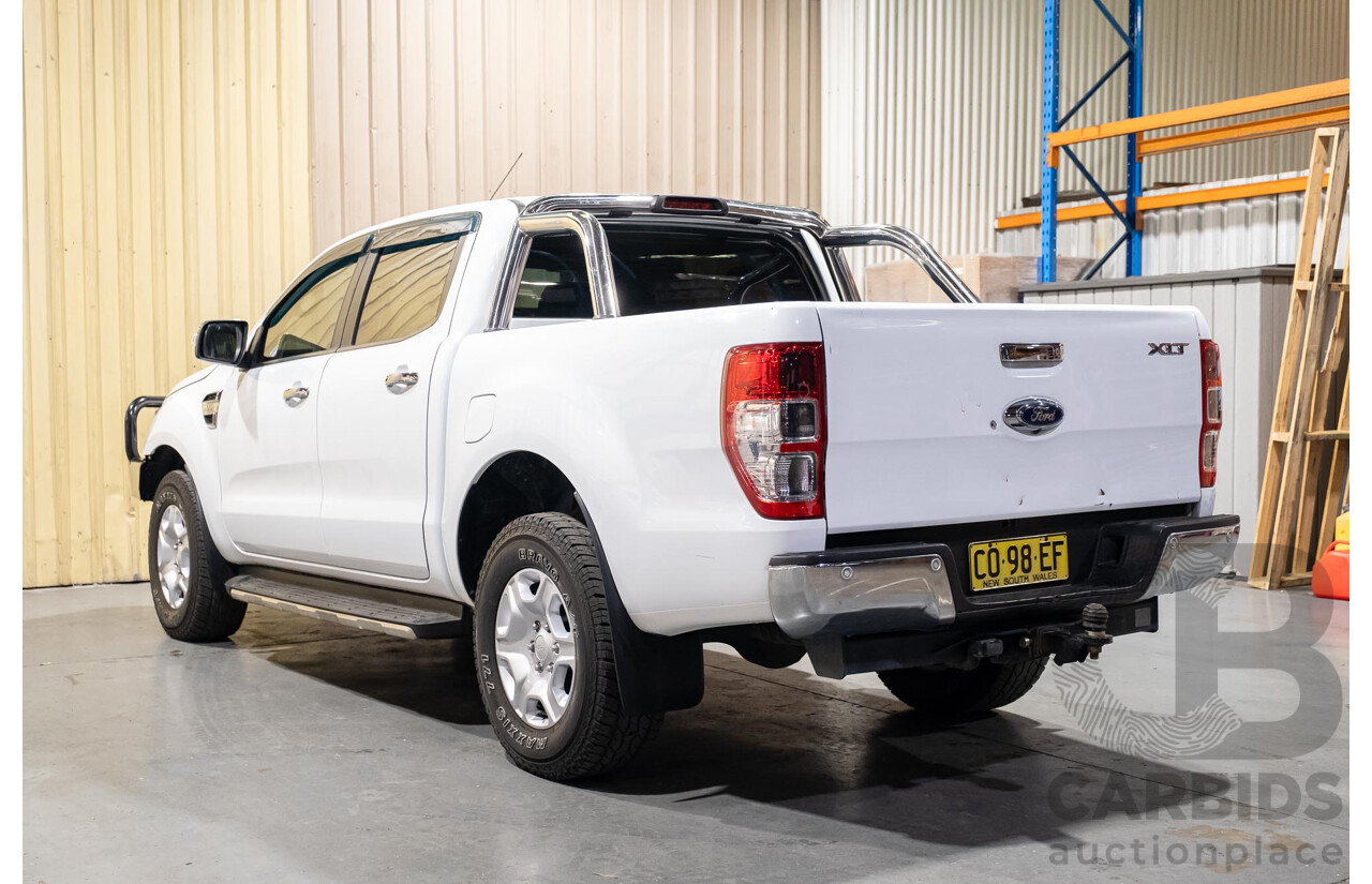 7/2017 Ford Ranger XLT 3.2 (4x4) PX MKII Dual Cab Utility White Turbo Diesel 3.2L