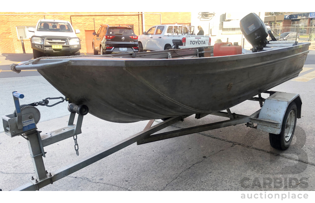 Horizon 12 Foot Aluminium Boat with 20hp Tohatsu Outboard Motor and Boat Trailer